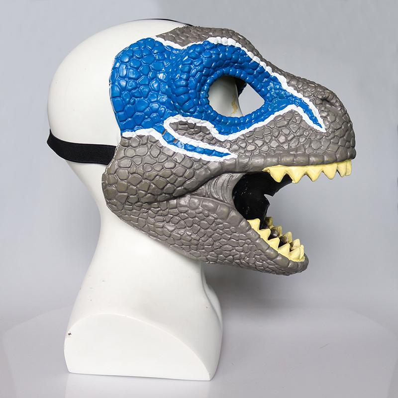 Dinosaur Headgear Party Mask Moving Mouth Dinosaur Simulation Toy Model for Halloween Themed Party Accessory