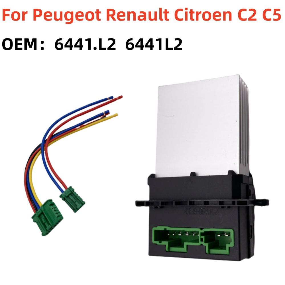 6441.L2 Air Conditioning Blower Resistor & Connector/Wire For Renault Citroen C2 C3 C5 Peugeot 406 107 207 607 7701207718 6441L2