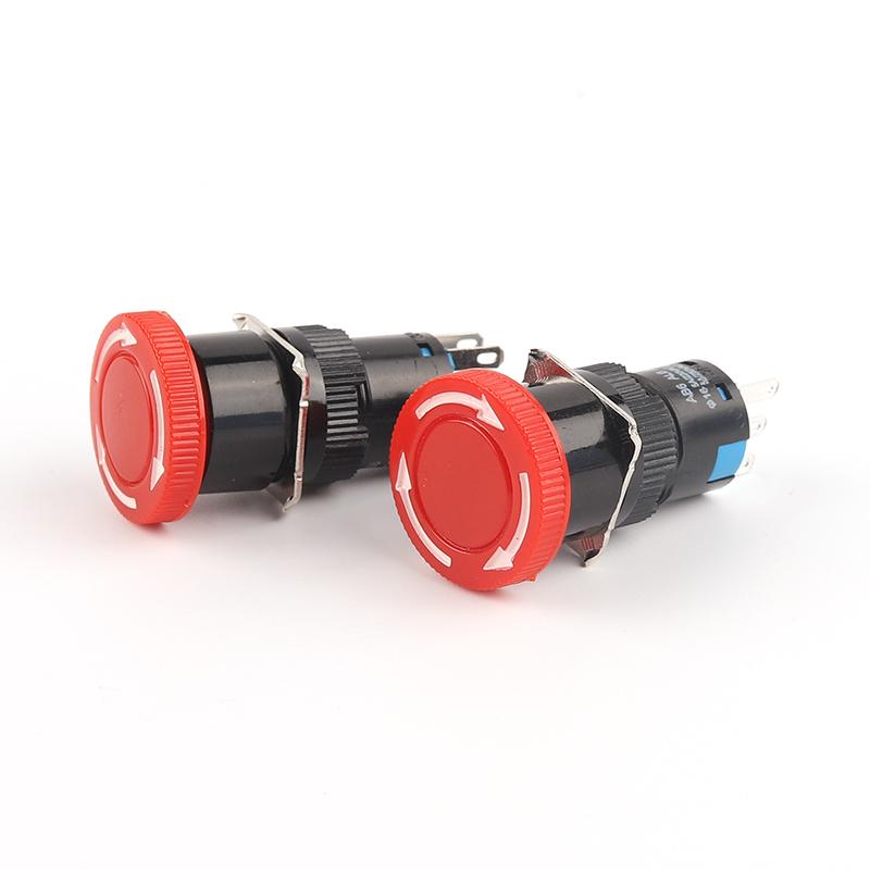 1 stk AB6 16mm 3/6 posisjonsknapp Dreiebryter Liten Rund Nødstoppbryter Oppstart Strømbryter Med nøkkelbryter