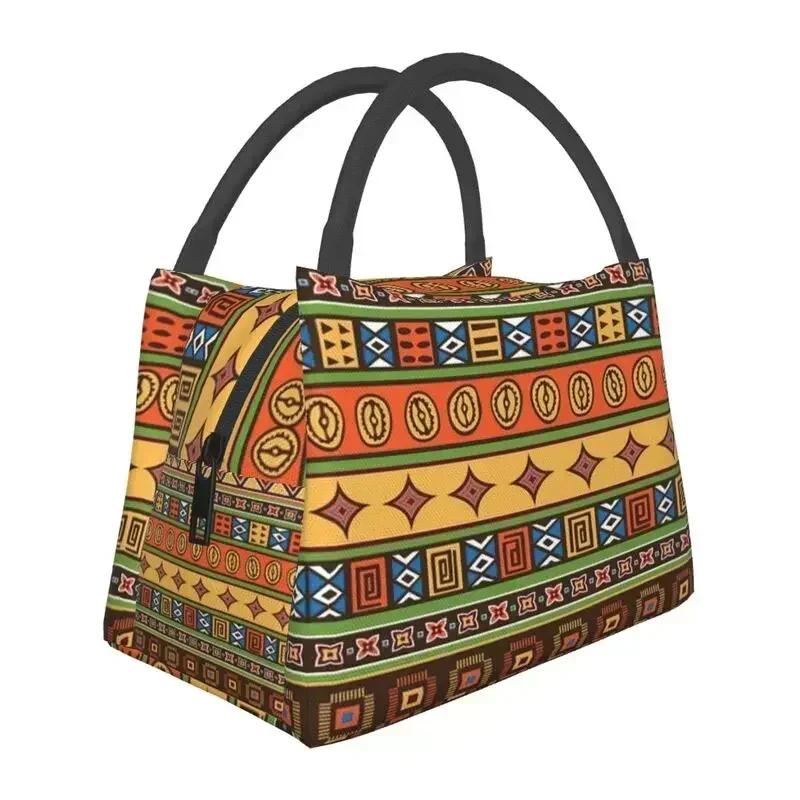Kizomba Samakaka Ankara Print Insulated Lunch Bag for African Pattern Wax Design Cooler Thermal Bento Box Office Picnic Travel