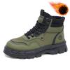 Mens soft elastic winter warm winter cold padded snow boots thick bottom non-slip wear outdoor leisure sports waterproof Martin cotton boots
