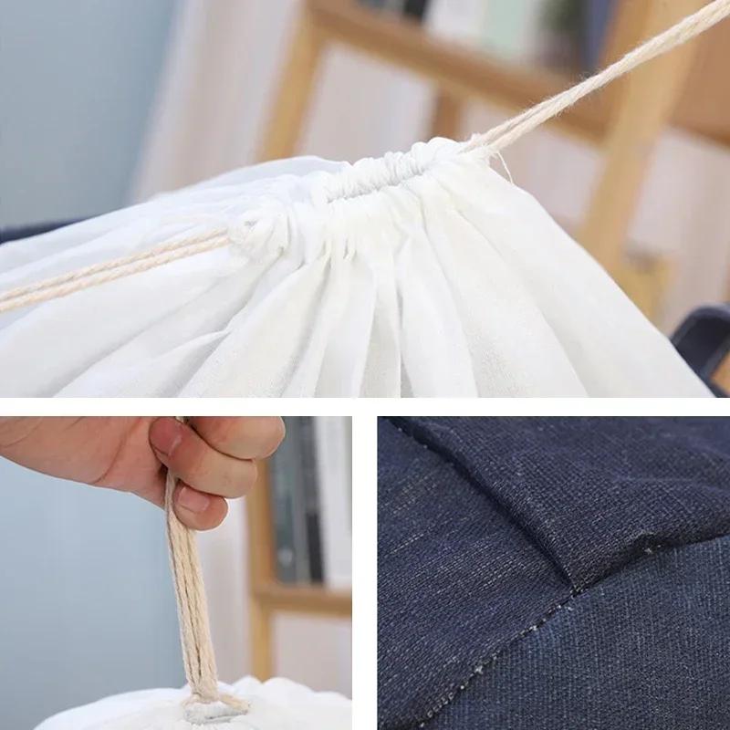 Large Laundry Basket With Drawstring Foldable Fabric Laundry Hamper With Handles Dustproof And Moisture-proof Storage Basket