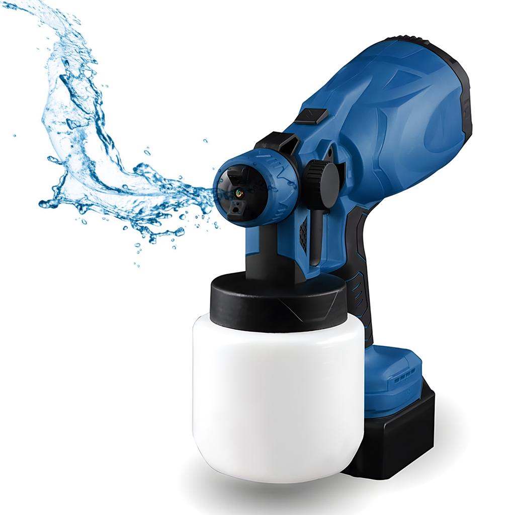 Cordless Paint Sprayer 21V Max Battery Electric Tools Paint Sprayer with 4 Copper Nozzles 3 Spray Patterns 800ml