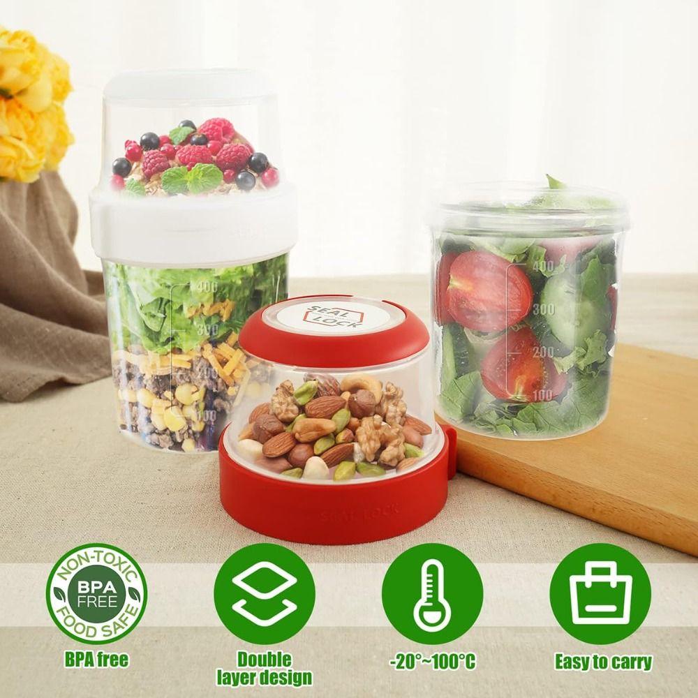 With Topping Yoghurt Pots Reusable Cereal Cup New Breakfast On The Go Cups  Office Workers