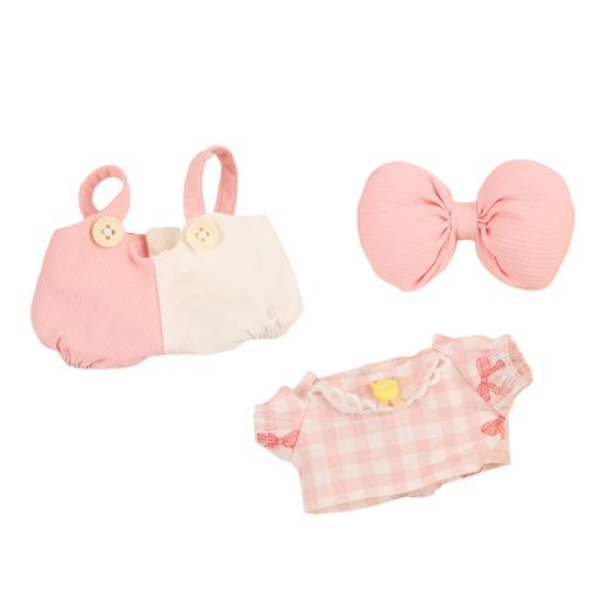

Одежда для кукол 17 см Набор из 3 предметов Наряд Labu-bu с аксессуарами Топ Брюки Головной убор Набор для переодевания куклы для игры и демонстрации розовый
