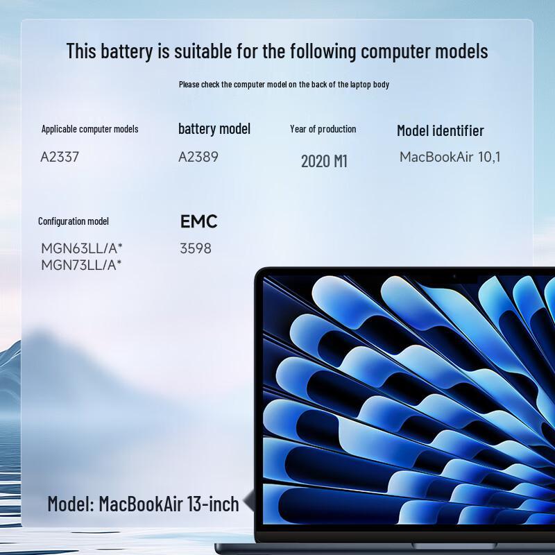 Jinggebao Replacement Battery for Apple MacBook Air