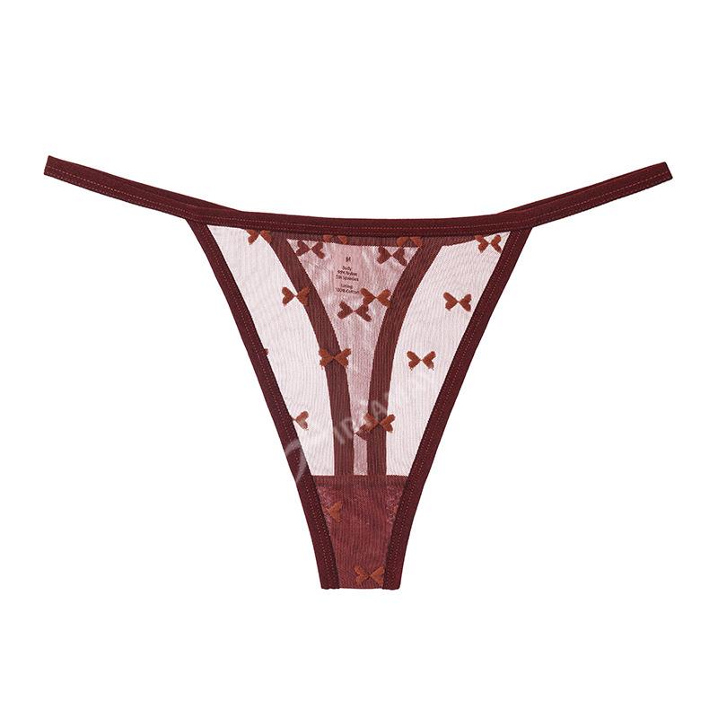 Sports yoga women's sexy coquettish lace panties women's mesh seamless panties European and American large-size T-pants