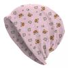 Kawaii Pink Rilakkuma Pattern Bonnet Hats Autumn Winter Street Skullies Beanies Hats for Unisex Women Spring Multifunction Caps