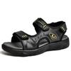 Summer new men's beach sandals breathable leather large size shoes men's soft sole soft leather wear-resistant non-slip youth sandals
