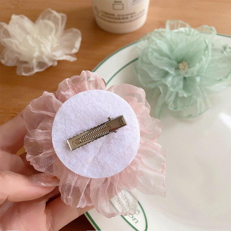 1 STK Nye Søte Barn Organza Simulerte Blomster Jenter Hårnåler Hårklemmer Barn Hodeplagg Baby Hårtilbehør