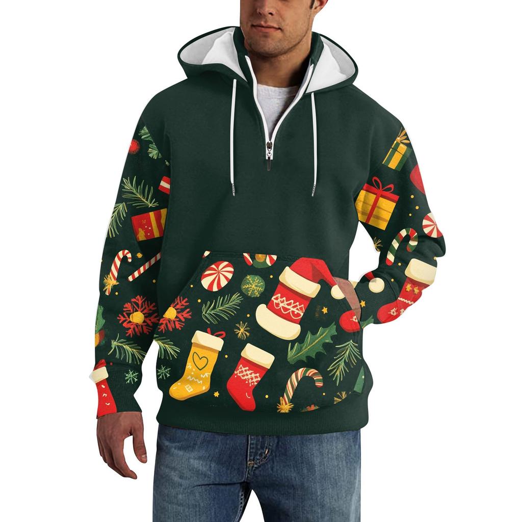 Bahar ve Erkek Ayakta Yaka Sweatshirt Açık Hava Rahat Kazak Üstleri
