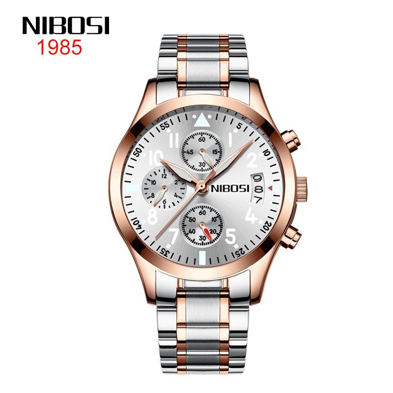 Flight Series Stainless Steel All-Black Men'S Watch 3 Degree Waterproof Luminous Three-Eye 6-Needle Men'S Watch
