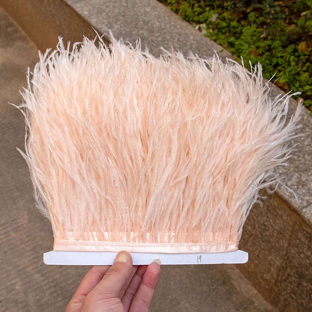 8-10 cm Högkvalitativ Strutsfjäder Trim Frans Naturliga Plymer Band För Hantverk Kläder Sybehör Bröllopsdekoration