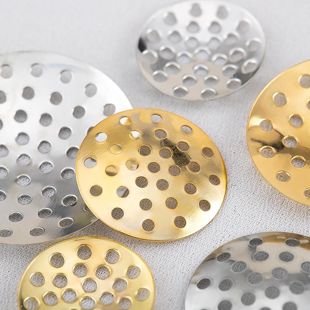 50pcs 14mm-25mm Brooch Base Brooches Bouquet Metal Disk Shell Flower Cabochon Bezel Round Blank For Diy Jewelry Making Wholesale