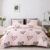 Romantic Heart Pattern Duvet Cover Pillowcase Bedding Set Adult Girl Boy Bedroom Decoration Gift Single Double Size