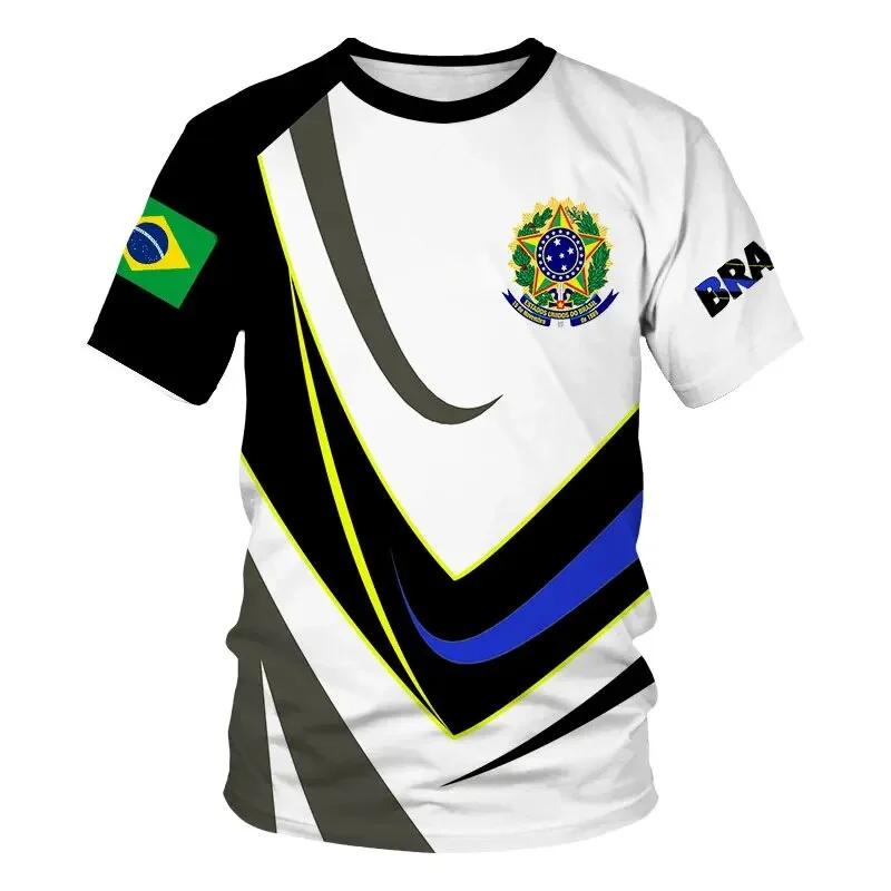 Brazilian Flag Men's Graphic T-shirt Clothing 3D Printing Brazilian Football T-shirt Football Club T-shirt