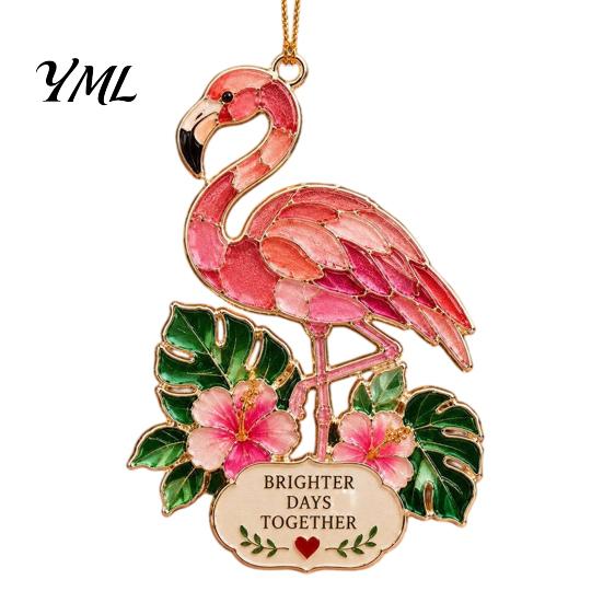 Decorative Ornaments for Fireplace Faux Stained Glass Christmas Ornaments, 2D Hummingbird Dachshund Highland Cow Tree Hanging Decorations Decoration
