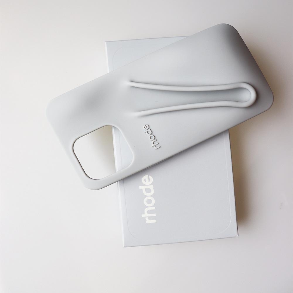 Rhode Silicone Full-Coverage iPhone 13/14/15 Pro Max Case with Lipstick Lip Gloss Design