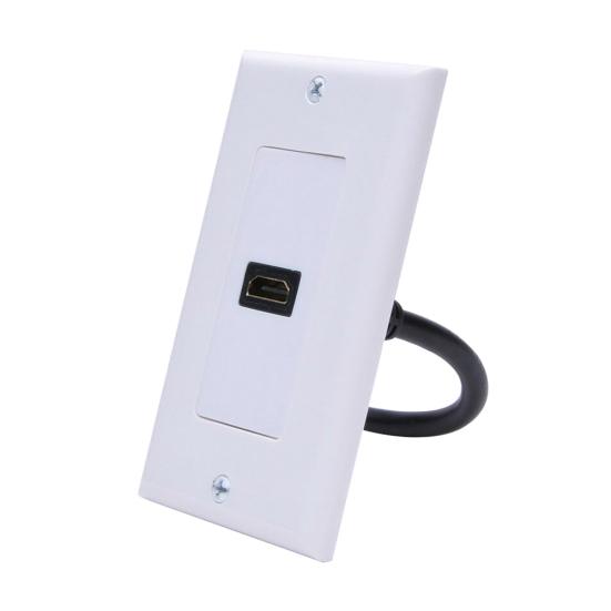 Single Female Port 4K HDMI-compatible Wall Mounted Plate Panel Cover Socket Outlet Extender