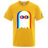 Funny Ghost Psychedelic Vaporwave Halloween Edm Music Fashion Brand Premium Round Neck Short Sleeve Solid Color Tshirt