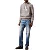 Calvin Klein Logo Kangaroo Pocket Hooded Long Sleeve Sweatshirt Men Sweatshirt Medium-Gray 40BM800-030