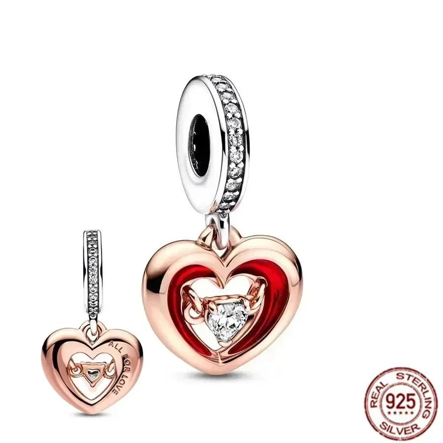 Fine Jewelry Rose Gold Family Tree Animal Mother Flower Original Copper Beads Charms For Necklace Diy Bracelet Women Gift