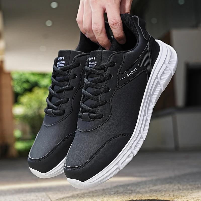 Fashion Waterproof Men Outdoor Casual Sneakers Wear-resistant Leather Mens Casual Shoes Plus Size 48