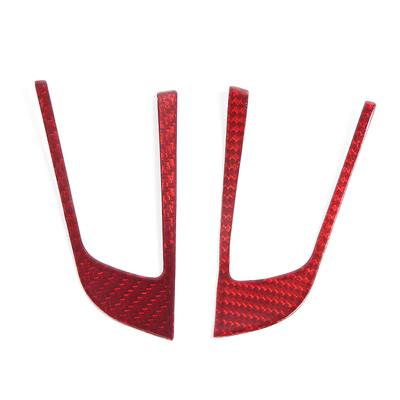 2PCS Carbon Fiber Steering Wheel Button Trim Frame Inner Cover Fits for  Alfa Romeo Giulia Stelvio 17 19