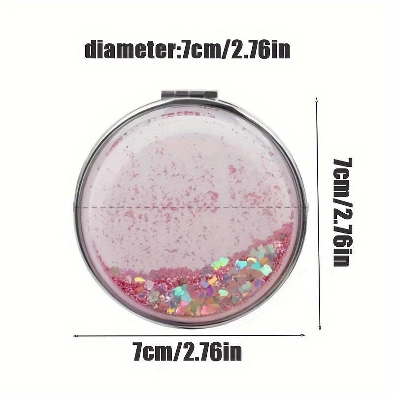 Mini Folding Makeup Mirrors Pocket Mirror for Girls Women Double-Sided Sparkling Makeup Mirror Beauty Accessories