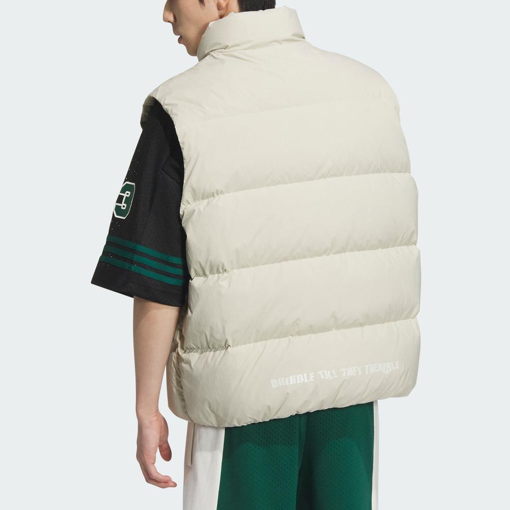 Adidas Basketball Activation Verbiage Casual Loose Stand Collar Vest Men Vests Light-Sesame Earth-Gray JJ4963