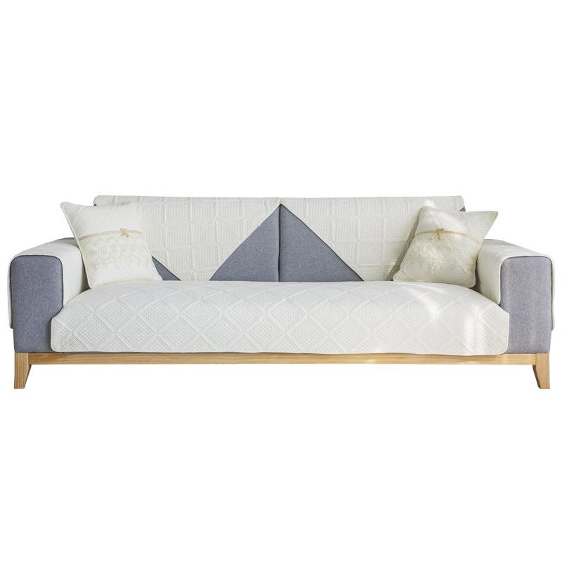 Sofa Cushion Four Seasons Universal Non-Slip Pure Cotton Cushion Nordic Simple Modern Backrest Bath Mat All-Inclusive Universal Cover Cover
