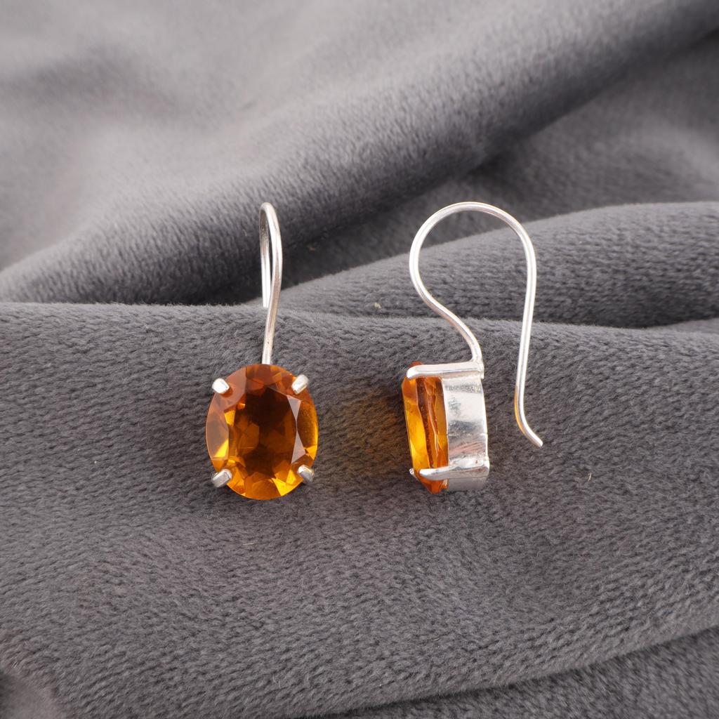 Attractive Citrine Earrings Gemstone Jewelry, 925 Solid Sterling Silver Earrings, Handmade Jewelry Birthstone Earrings, Gift For Love