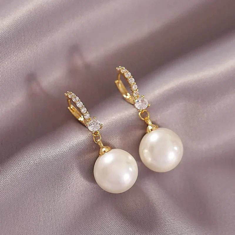 Fashion Elegant Pearl Pendant Women Earrings Jewelry Party Girl's Simple Accessories Sweet Earrings Creative Anniversary Gifts