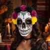 Sugar Skull Mask Mardi Gras Mask, Venetian Party Floral Masquerade Masks for Halloween Cosplay Mexican Lightweight EVA