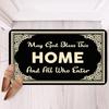 May God Bless This HOME Doormat Outdoor Non-Slip Kitchen Floor Mat Garage Welcome Door Mat Rubber Carpet Outside