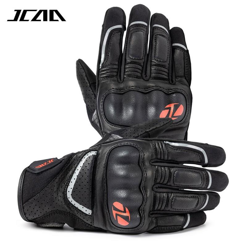 Full Finger Motorcycle Gloves Men Women - Sheepskin Leather Anti-Slip Shock Absorbing Breathable Outdoor Riding