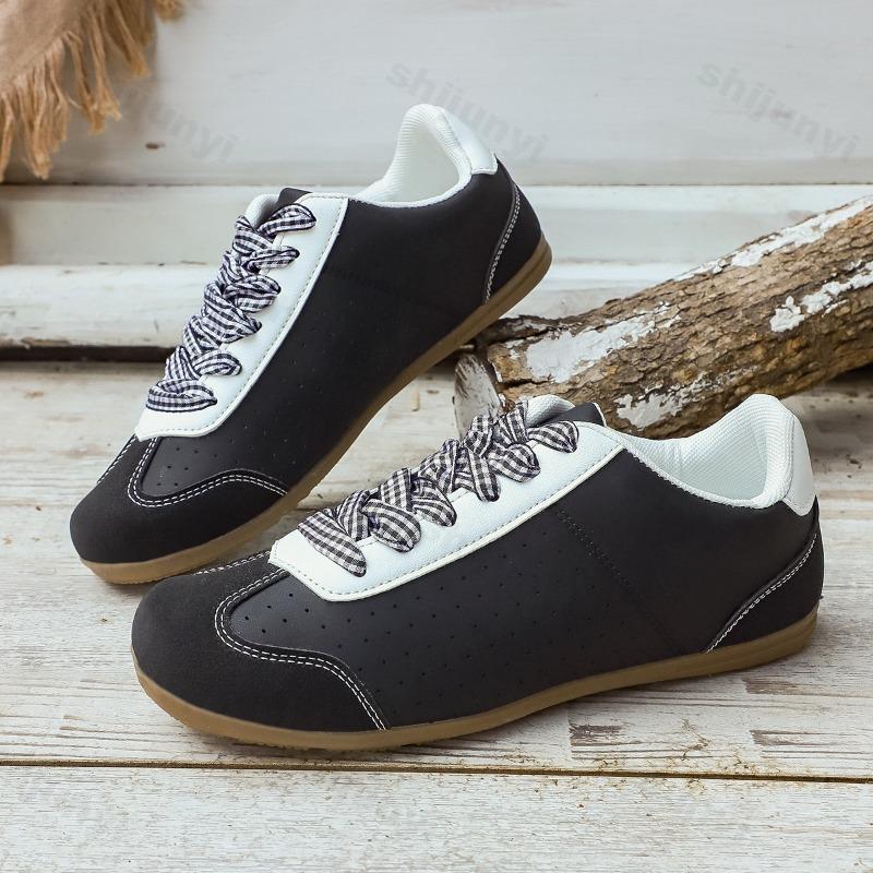Women's Sports Shoes Spring New Fashion Comfortable Soft Sole Lace Up Casual Sneakers Retro Versatile Breathable Vulcanize Shoes