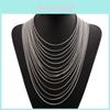 Vintage Multilayer Fringe Necklace With Metal Chain For Women Holiday Gift