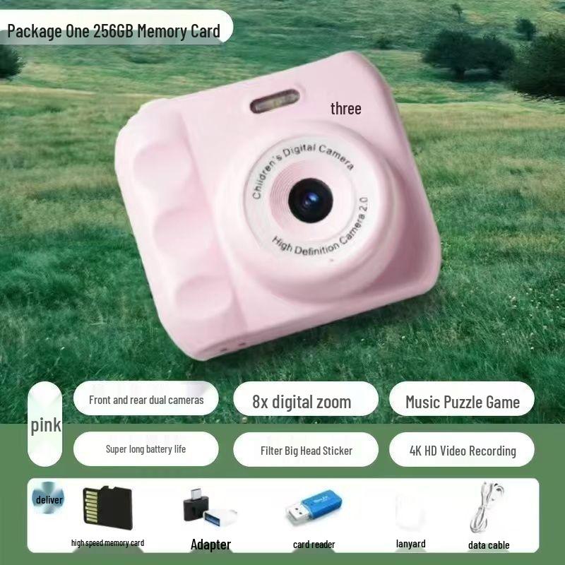HD-Digitalkamera mit zwei Objektiven, niedlich, für Schüler: Sofortige Fotoaufnahme & Übertragung auf Mobilgerät