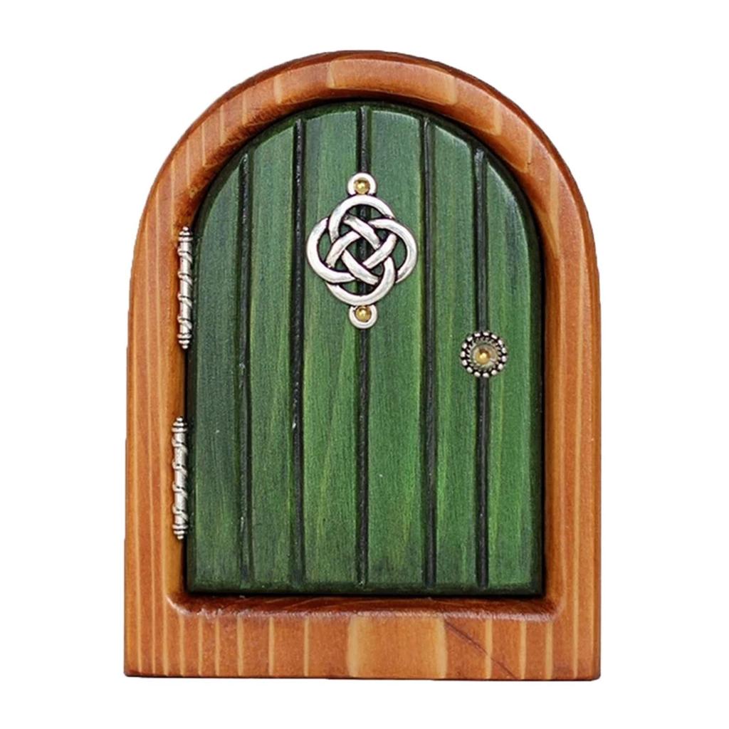 Double Layer Wooden Elf Fairy Door Decoration for Garden and Courtyard
