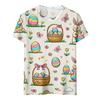 Women's Fashionable Casual Short-Sleeved Raglan Sleeve Easter Print T-Shirt Top