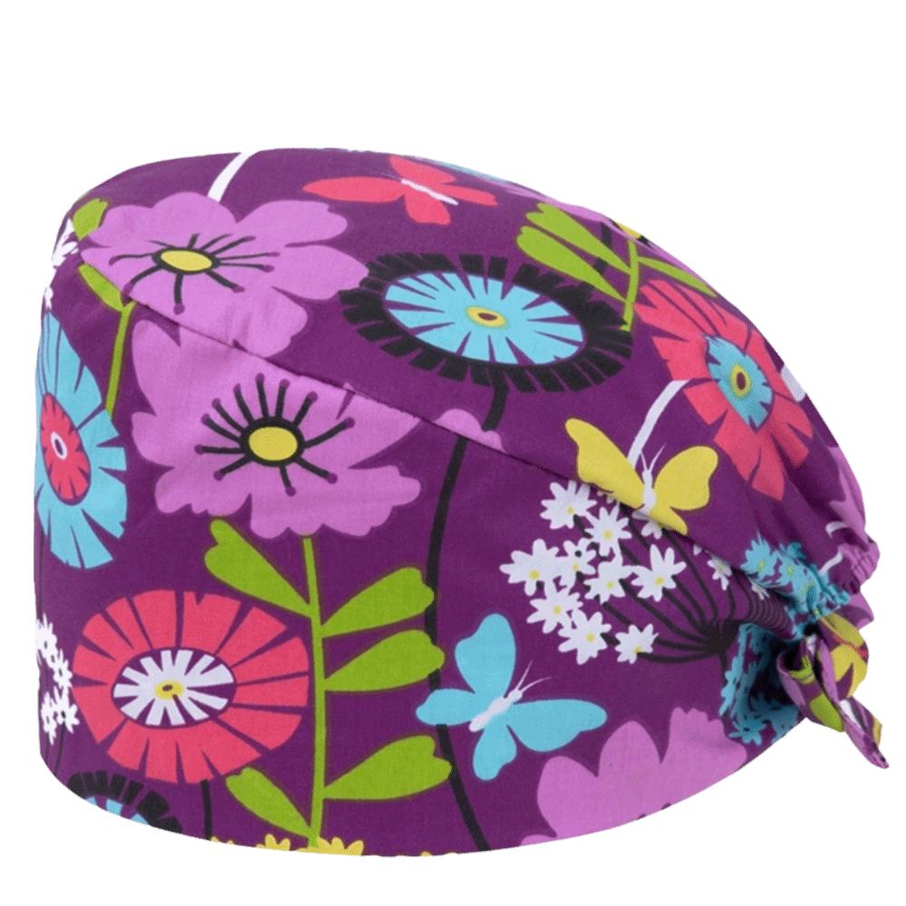 Unisex Cartoon Printing Scrub Cap Adjustable Buckle Print Design Lab Scrub Hat Breathable Soft Pure Healthcare Hats Pet Hospital