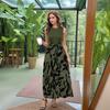 Women's Floral Print High Waist Fashionable And Elegant Sleeveless Dress