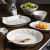 Creative White Glaze Japanese Embossed Cartoon Cute Cat Ceramic Tableware Home Kitchen Restaurant Supplies Fish dinner plates