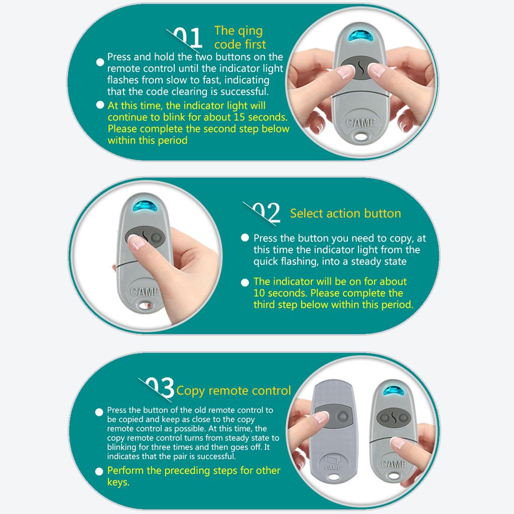 2 Keys Remote Controller Cloning 433MHz Universal Garage Door Gate Remote Control Device Mini 432NA Duplicator Portable