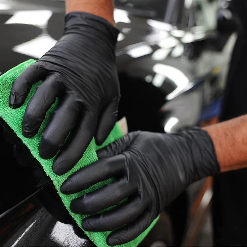 100/50/20PCS Black Nitrile Gloves Disposable Thick Powder Free Cleaning Gloves Textured Kitchen Household Mechanic Tattoo Gloves