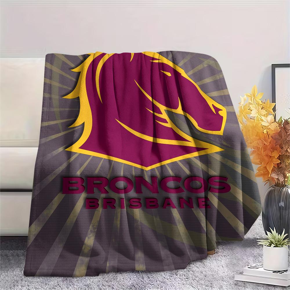 Brisbane Broncos Flanelldecke mit Aufdruck, Hohe Qualität, Bequem für alle Jahreszeiten, Heimdekoration, Wärme und Komfort