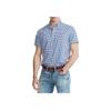 Polo Ralph Lauren Ss23 Check Logo Embroidered Single-Breasted Short Sleeve Shirt Men Shirts Blue 710802652-005