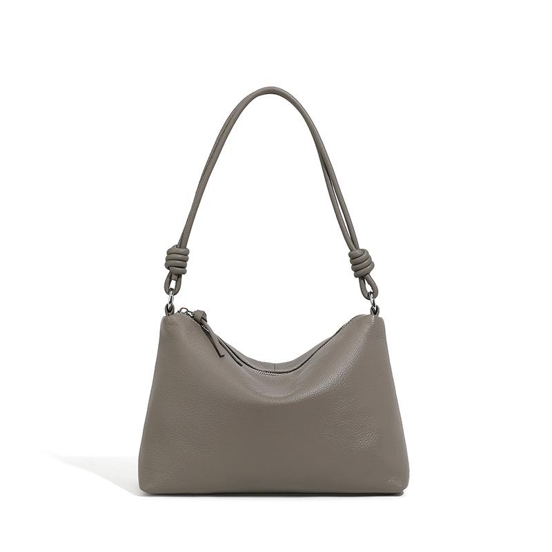 Women's First Layer Cowhide Underarm Tote Bag  Spring and Summer Simple Commuting Large Capacity Single Shoulder Crossbody Dumpling Bag