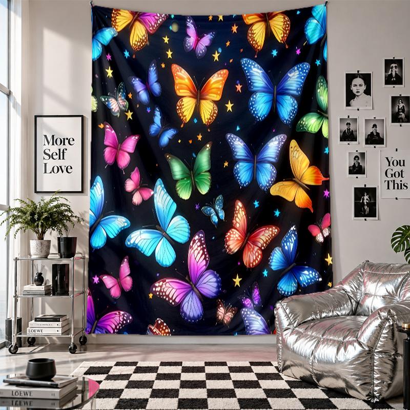 Tapisserie murale Art papillon Tissu suspendu Couverture de fond décorative pour la décoration de pièce